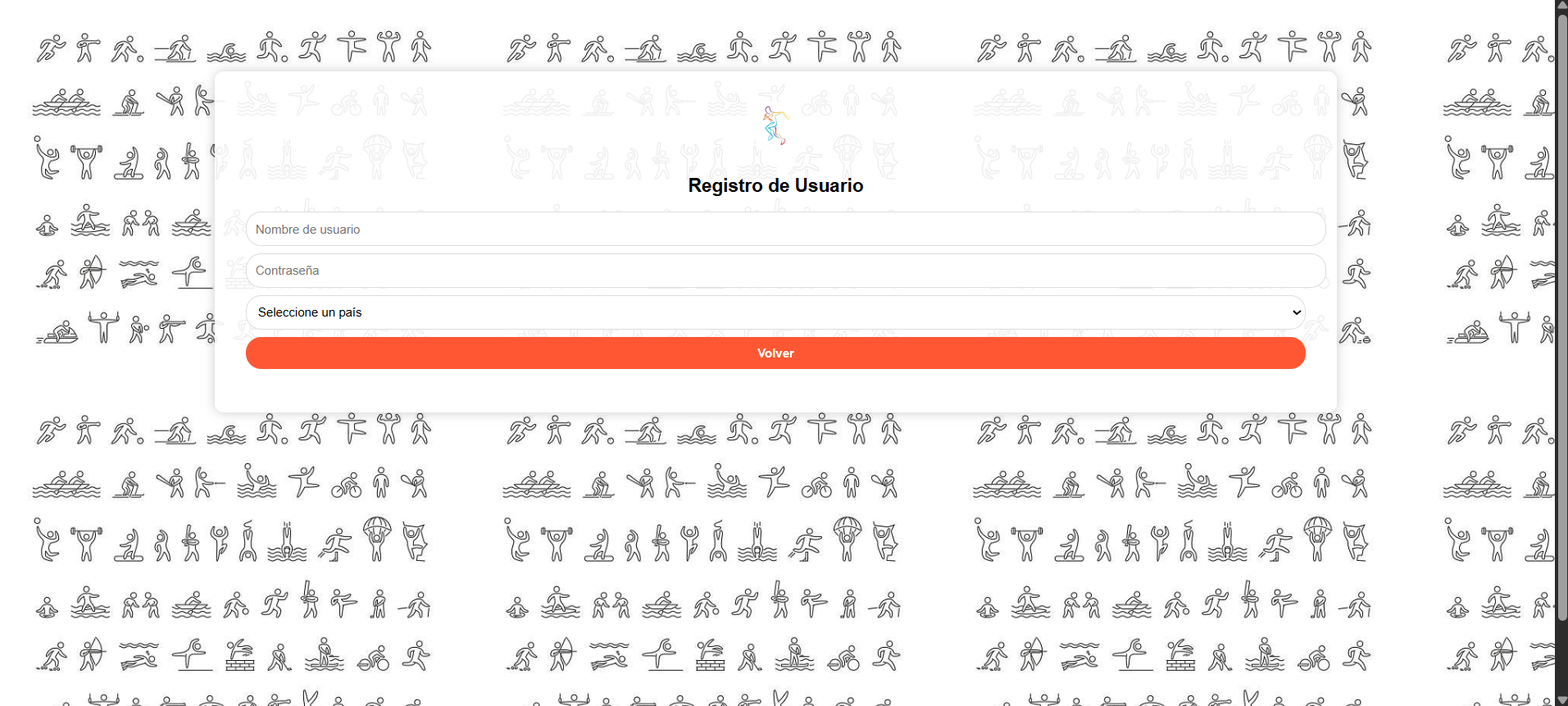 Registration screen