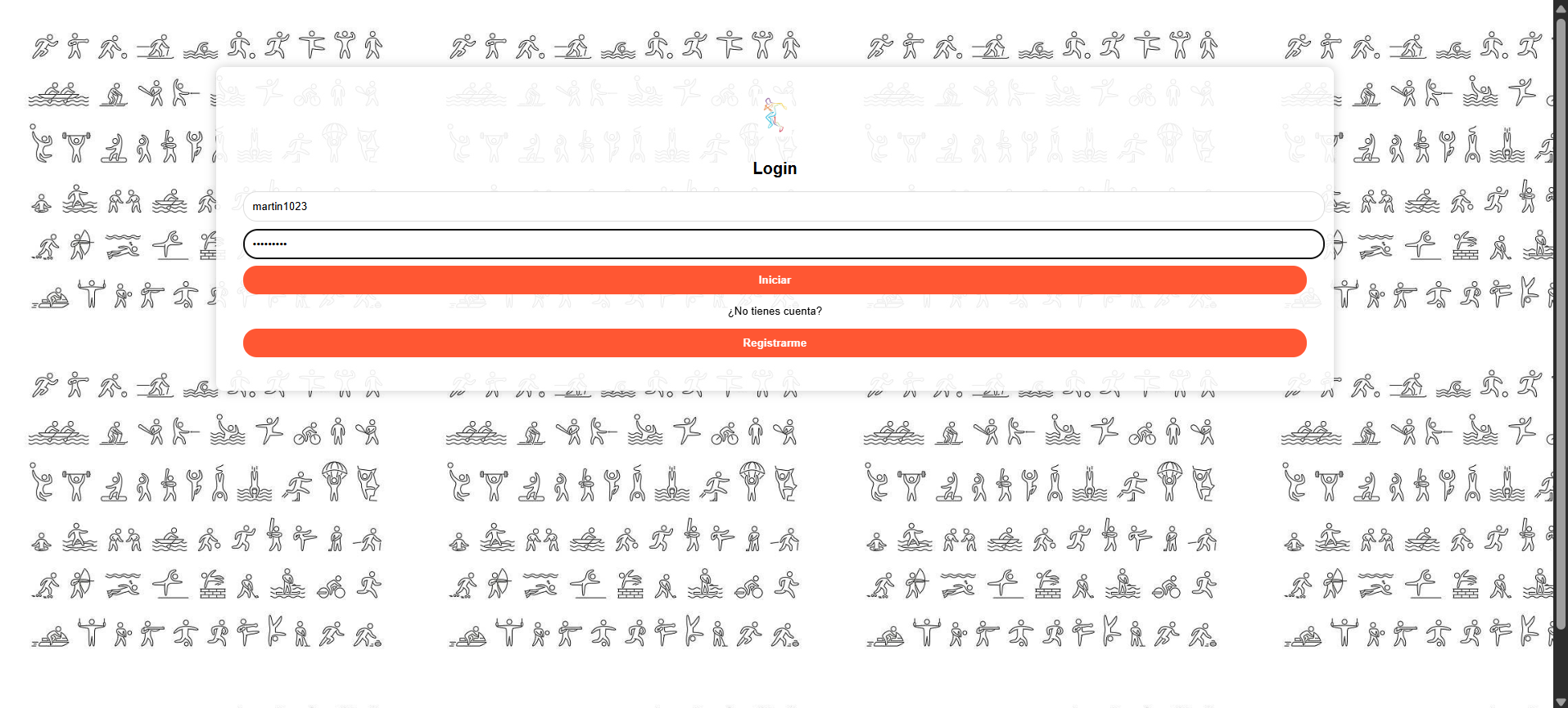 Login screen